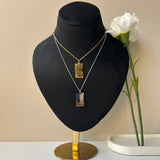 PERSONALISED RECTANGLE NECKLACE - 18K WHITE/GOLD-PLATED