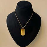 PERSONALISED DOG TAG NECKLACE - 18K WHITE/GOLD
