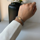 PERSONALISED CUBAN BRACELET - 18K WHITE/GOLD-PLATED