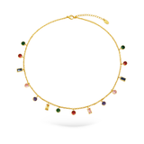 MULTICOLOR DROP NECKLACE - 18K GOLD-PLATED