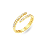 STUDDED HELIX RING - 18K GOLD-PLATED