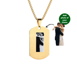 PERSONALISED DOG TAG NECKLACE - 18K WHITE/GOLD