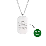 PERSONALISED DOG TAG NECKLACE - 18K WHITE/GOLD