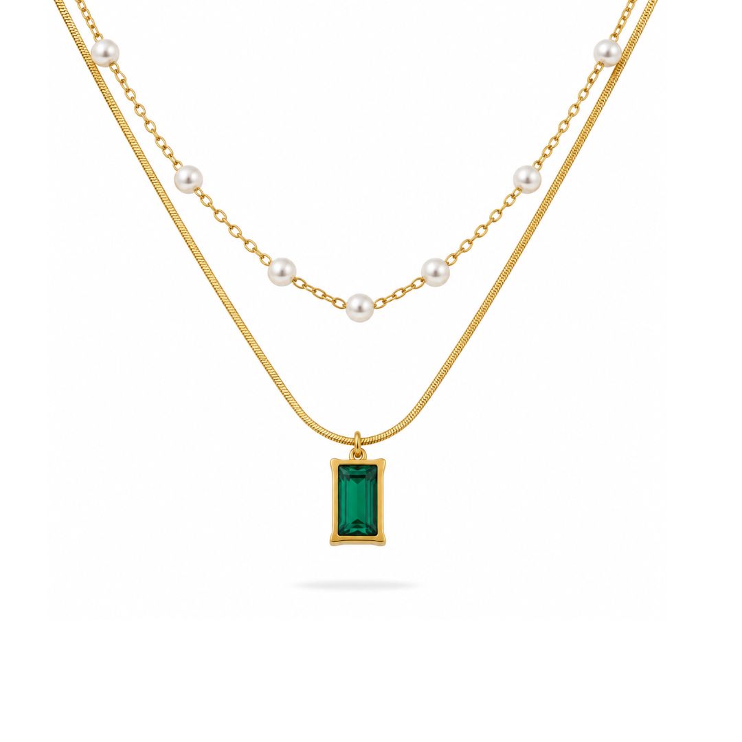 Verde Pearl Layered Necklace
