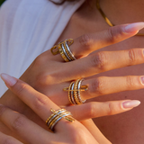 CARABINER RING SET - 18K GOLD-PLATED