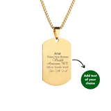 PERSONALISED DOG TAG NECKLACE - 18K WHITE/GOLD
