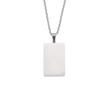PERSONALISED RECTANGLE NECKLACE - 18K WHITE/GOLD-PLATED