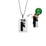 PERSONALISED RECTANGLE NECKLACE - 18K WHITE/GOLD-PLATED