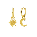 SUN & MOON EARRINGS - 18K GOLD-PLATED