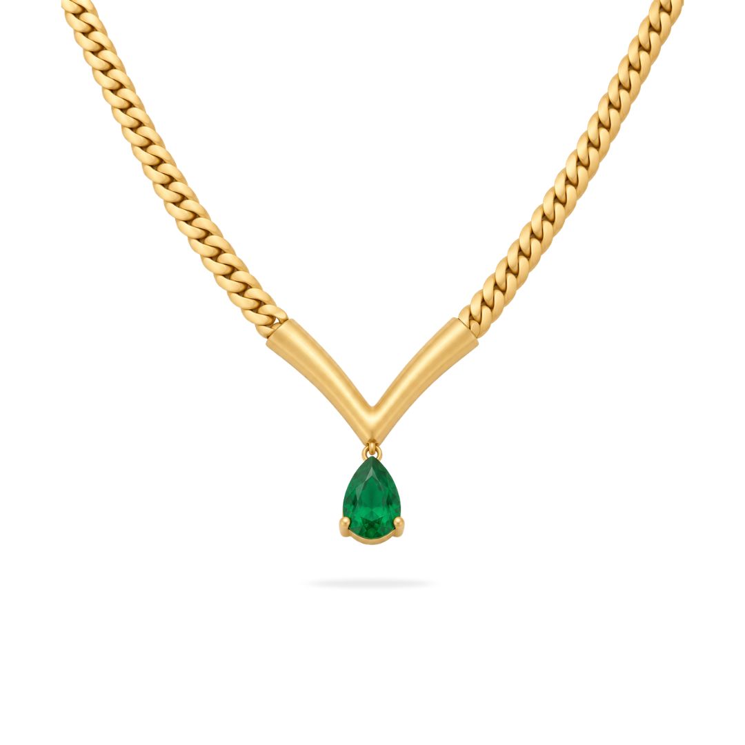 Emerald Pear Necklace