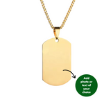 PERSONALISED DOG TAG NECKLACE - 18K WHITE/GOLD