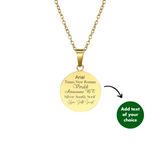 PERSONALISED ROUND NECKLACE - 18K WHITE/GOLD-PLATED