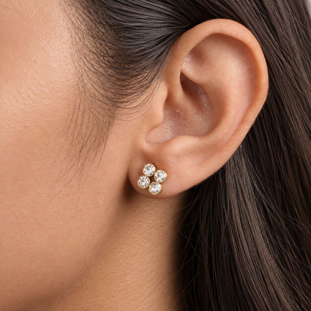 Crystal Rosette Earrings