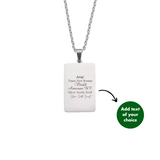 PERSONALISED RECTANGLE NECKLACE - 18K WHITE/GOLD-PLATED