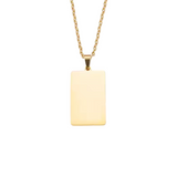PERSONALISED RECTANGLE NECKLACE - 18K WHITE/GOLD-PLATED