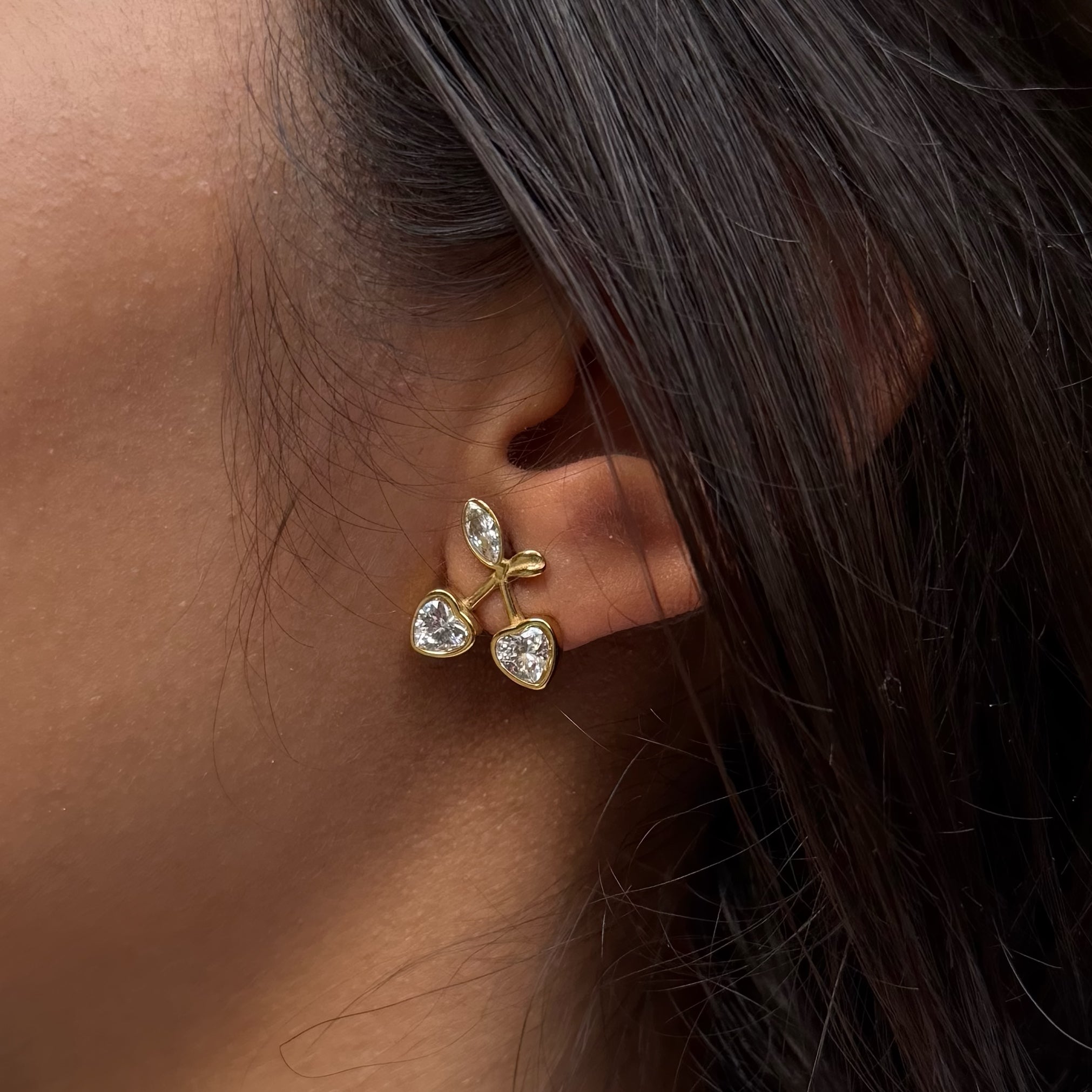 Cherry Bezel Earrings