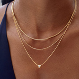 LUNA TRIPLE LAYER NECKLACE - 18K GOLD-PLATED