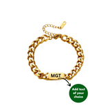 PERSONALISED CUBAN BRACELET - 18K WHITE/GOLD-PLATED