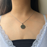 PERSONALISED ROUND NECKLACE - 18K WHITE/GOLD-PLATED