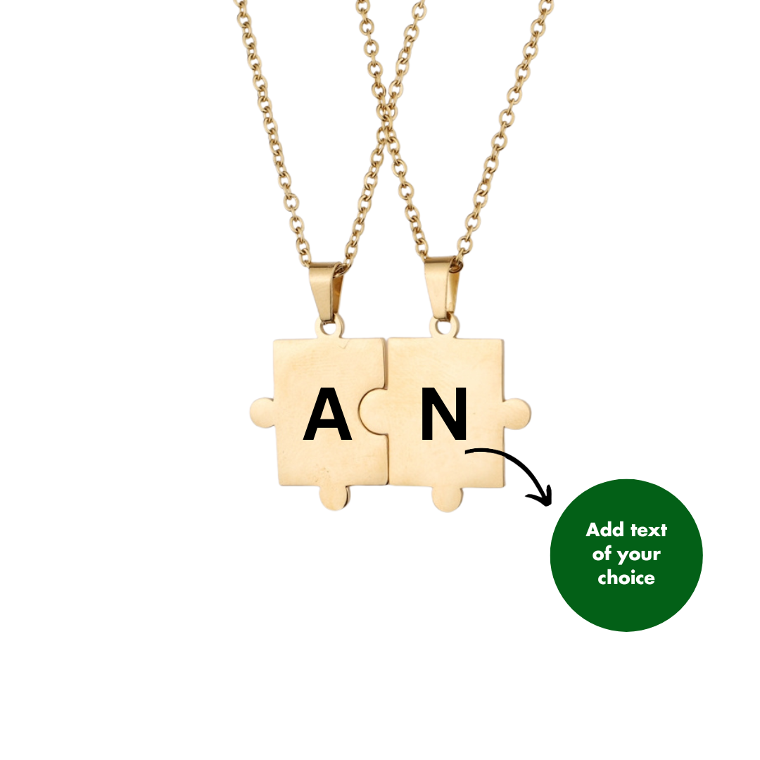 Personalised Puzzle Necklace Set Of 2