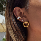SOLITAIRE EAR CUFFS - 18K GOLD-PLATED