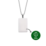 PERSONALISED RECTANGLE NECKLACE - 18K WHITE/GOLD-PLATED