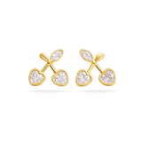 CHERRY BEZEL EARRINGS - 18K GOLD-PLATED