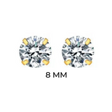 SOLITAIRE STUDS (8MM)- 18K GOLD-PLATED