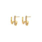 2 PIERCING ILLUSION EARRINGS - 18K GOLD-PLATED