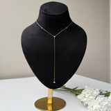 ÉCLAT LARIAT NECKLACE - 18K GOLD-PLATED