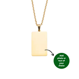 PERSONALISED RECTANGLE NECKLACE - 18K WHITE/GOLD-PLATED