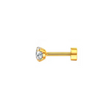 SOLITAIRE STUDS (3MM)- 18K GOLD-PLATED