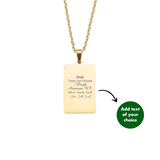 PERSONALISED RECTANGLE NECKLACE - 18K WHITE/GOLD-PLATED