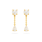SOLITAIRE PEAR DROP EARRINGS - 18K GOLD-PLATED