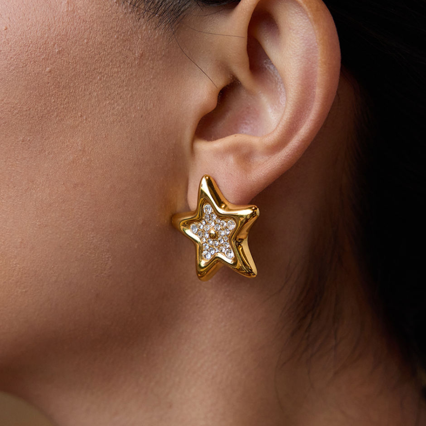 Studded Star Earrings