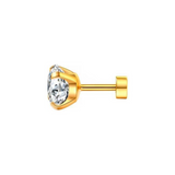 SOLITAIRE STUDS (8MM)- 18K GOLD-PLATED