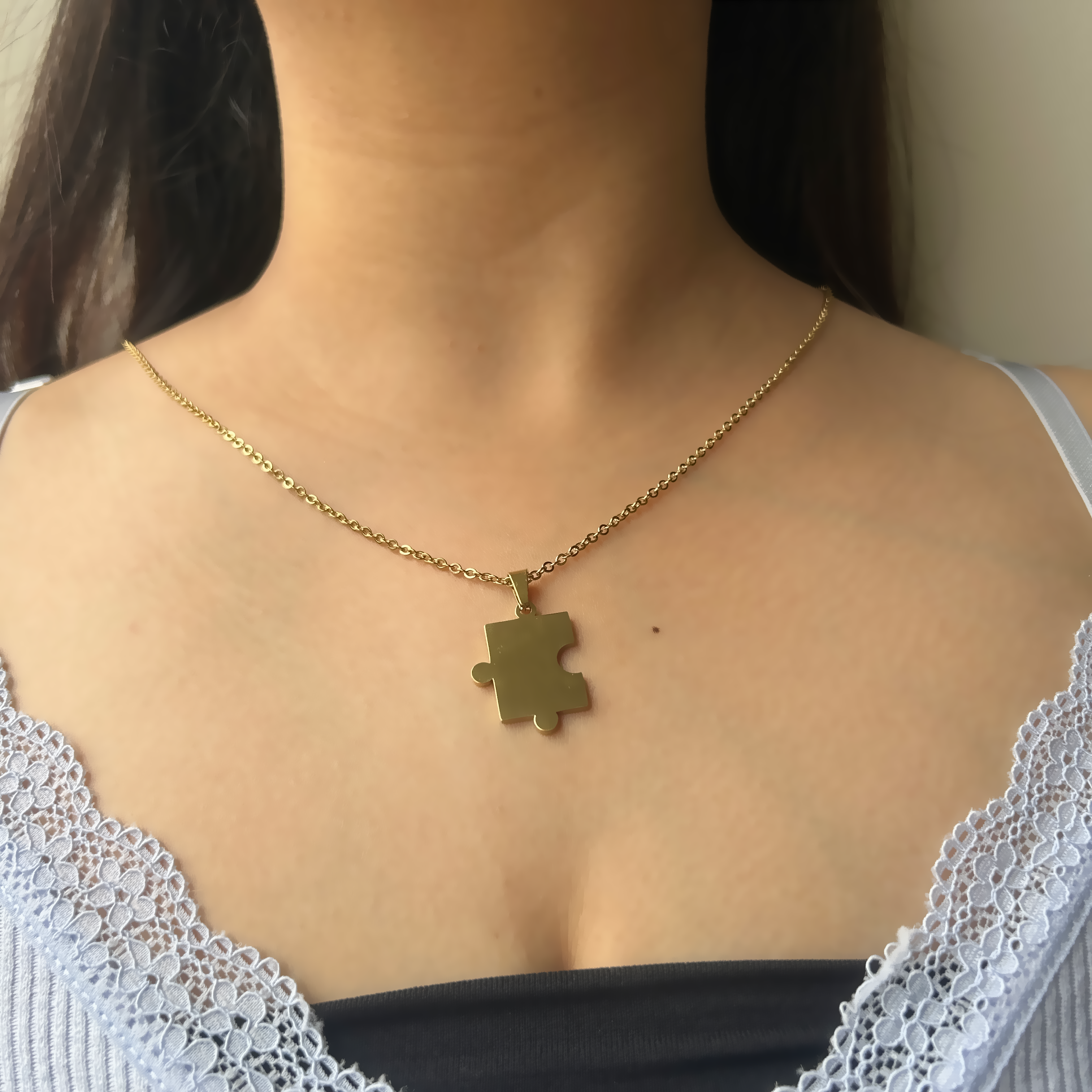 Personalised Puzzle Necklace Set Of 2