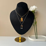 PERSONALISED RECTANGLE NECKLACE - 18K WHITE/GOLD-PLATED