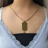 PERSONALISED DOG TAG NECKLACE - 18K WHITE/GOLD