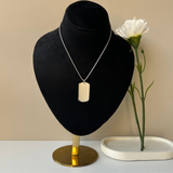 PERSONALISED DOG TAG NECKLACE - 18K WHITE/GOLD