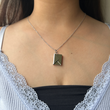 PERSONALISED ENVELOPE NECKLACE - 18K WHITE/GOLD-PLATED