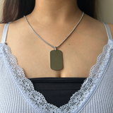 PERSONALISED DOG TAG NECKLACE - 18K WHITE/GOLD