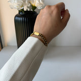 PERSONALISED CUBAN BRACELET - 18K WHITE/GOLD-PLATED