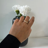 HALF PAVE RING - 18K GOLD-PLATED