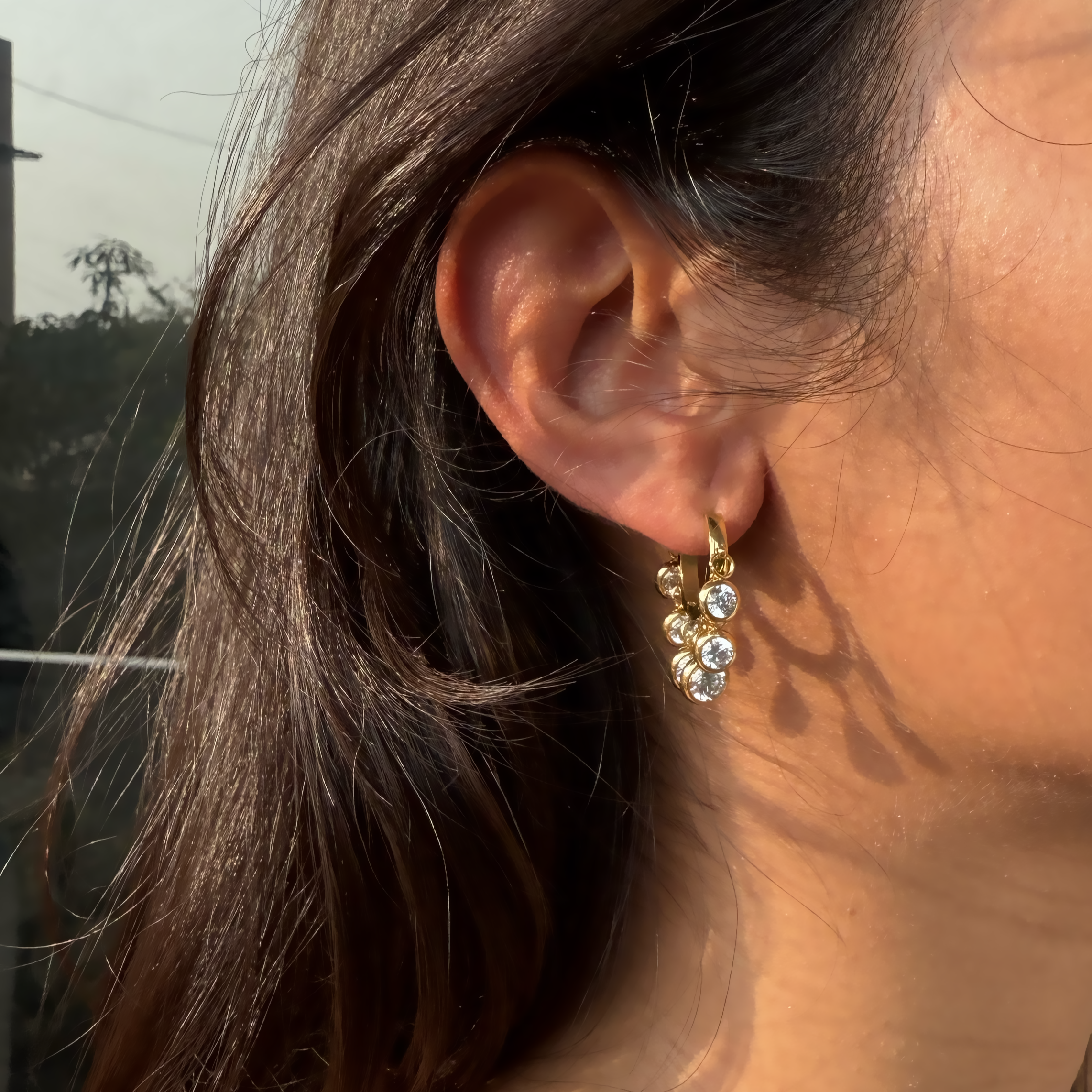 Regal Charm Hoops
