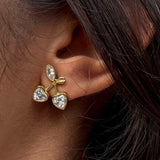 CHERRY BEZEL EARRINGS - 18K GOLD-PLATED