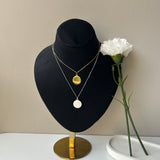 PERSONALISED ROUND NECKLACE - 18K WHITE/GOLD-PLATED