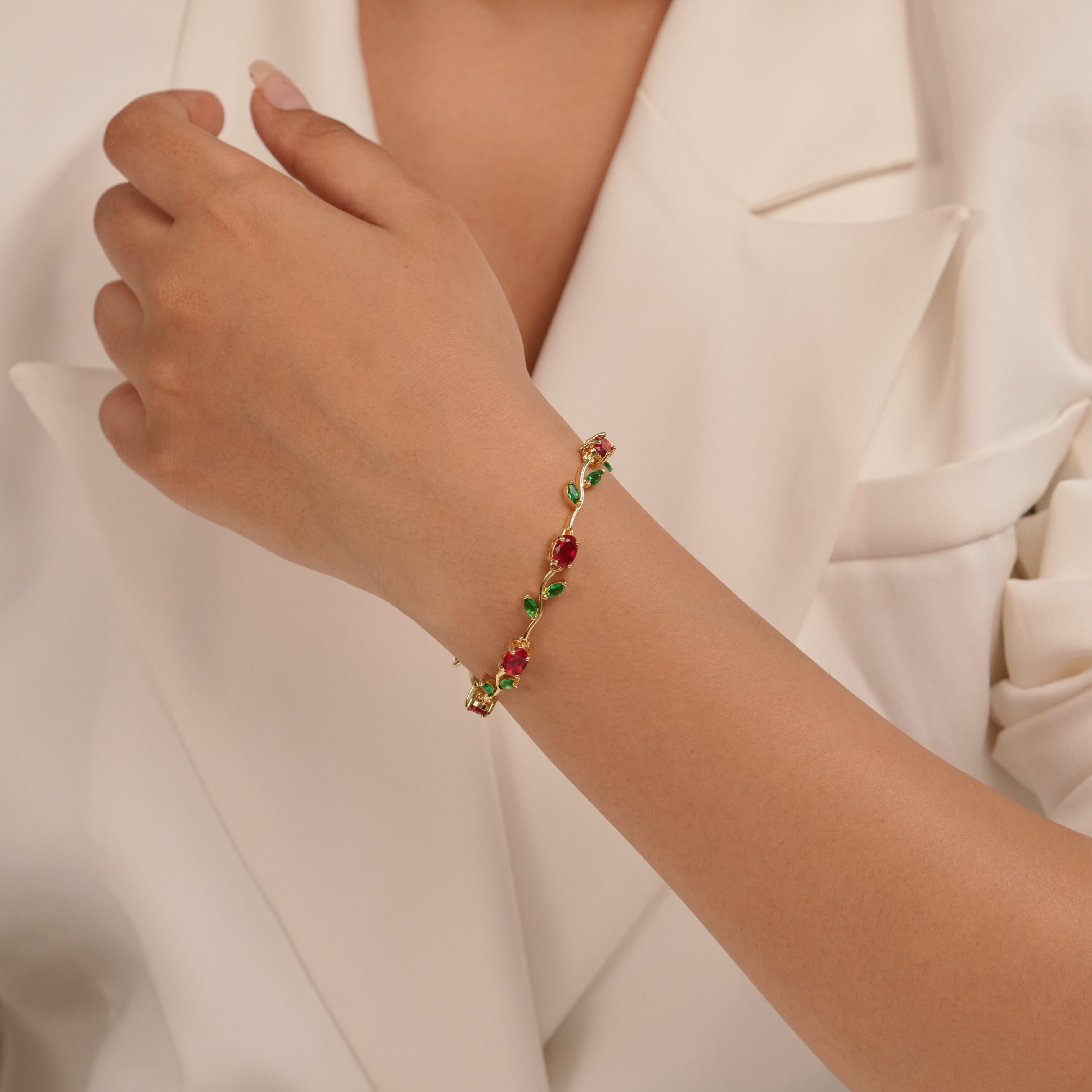 Ruby Tulip Bracelet