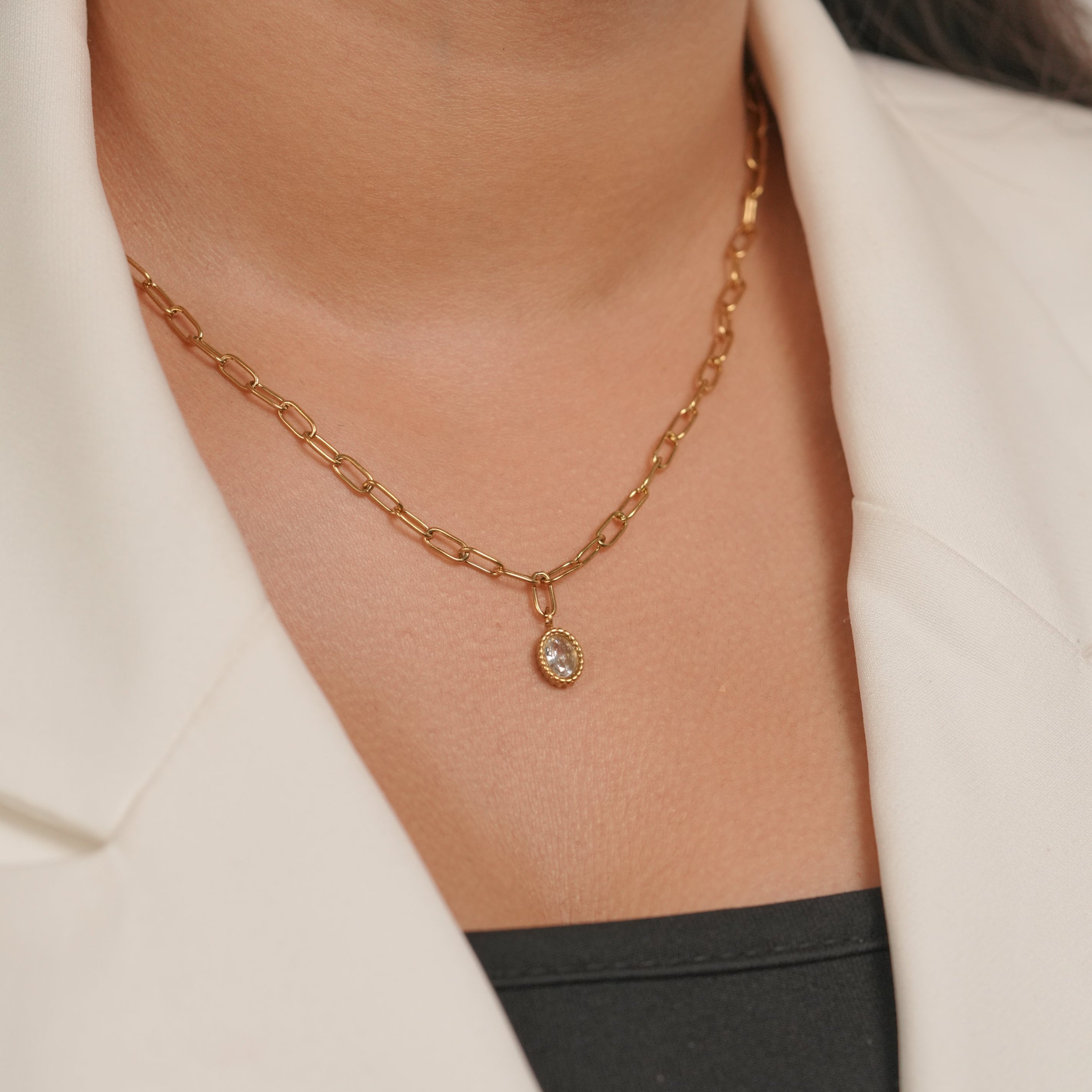 Bold Link Drop Necklace