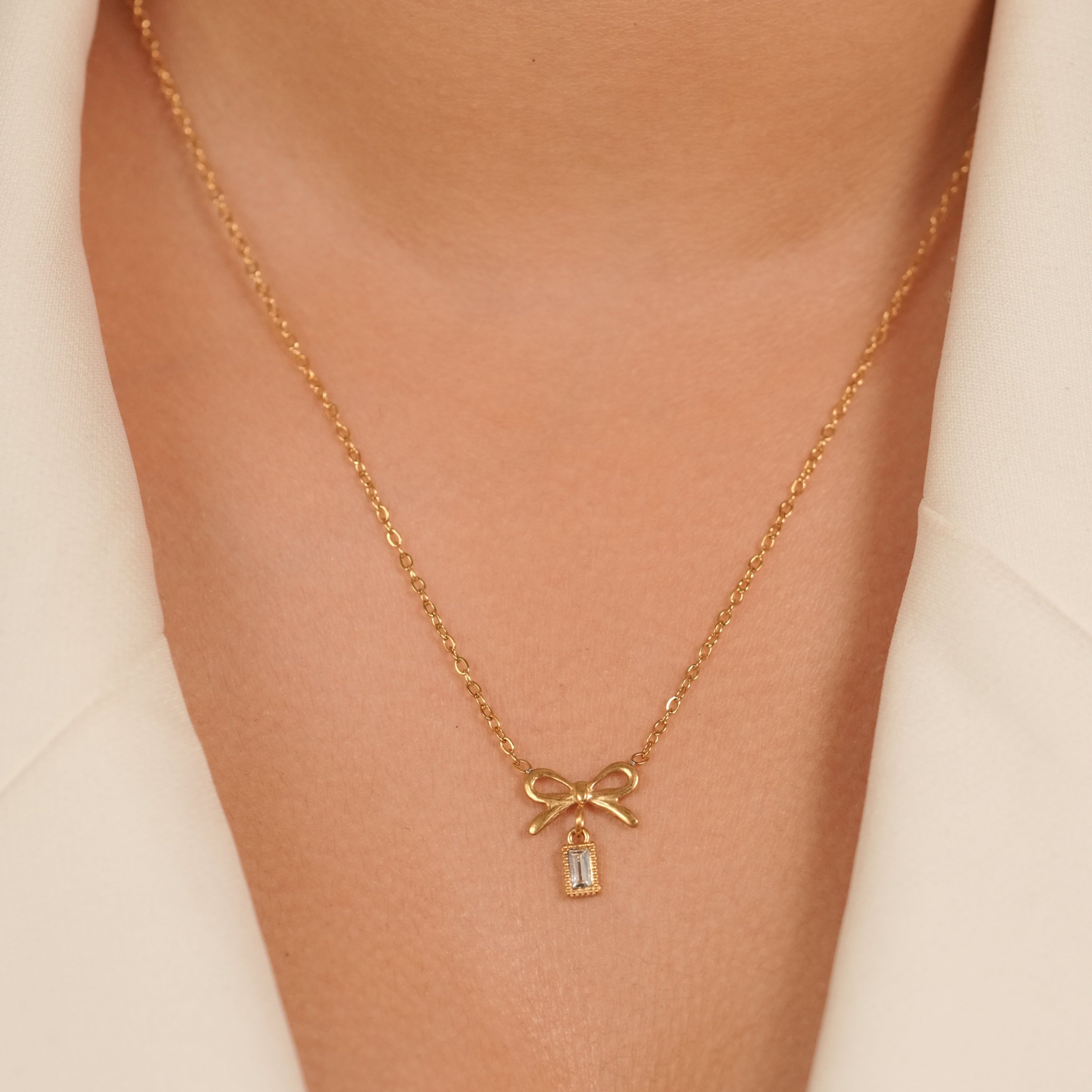 Bow & Charm Necklace